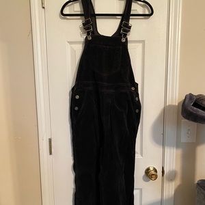 Black, felt, overalls